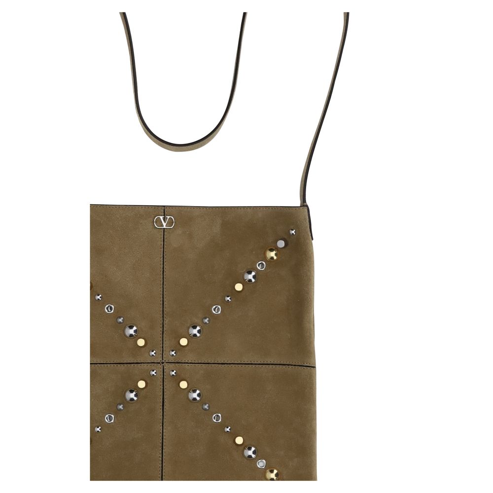 Beige Suede Shoulder Bag