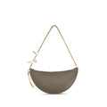 Grey Leather Shoulder Bag