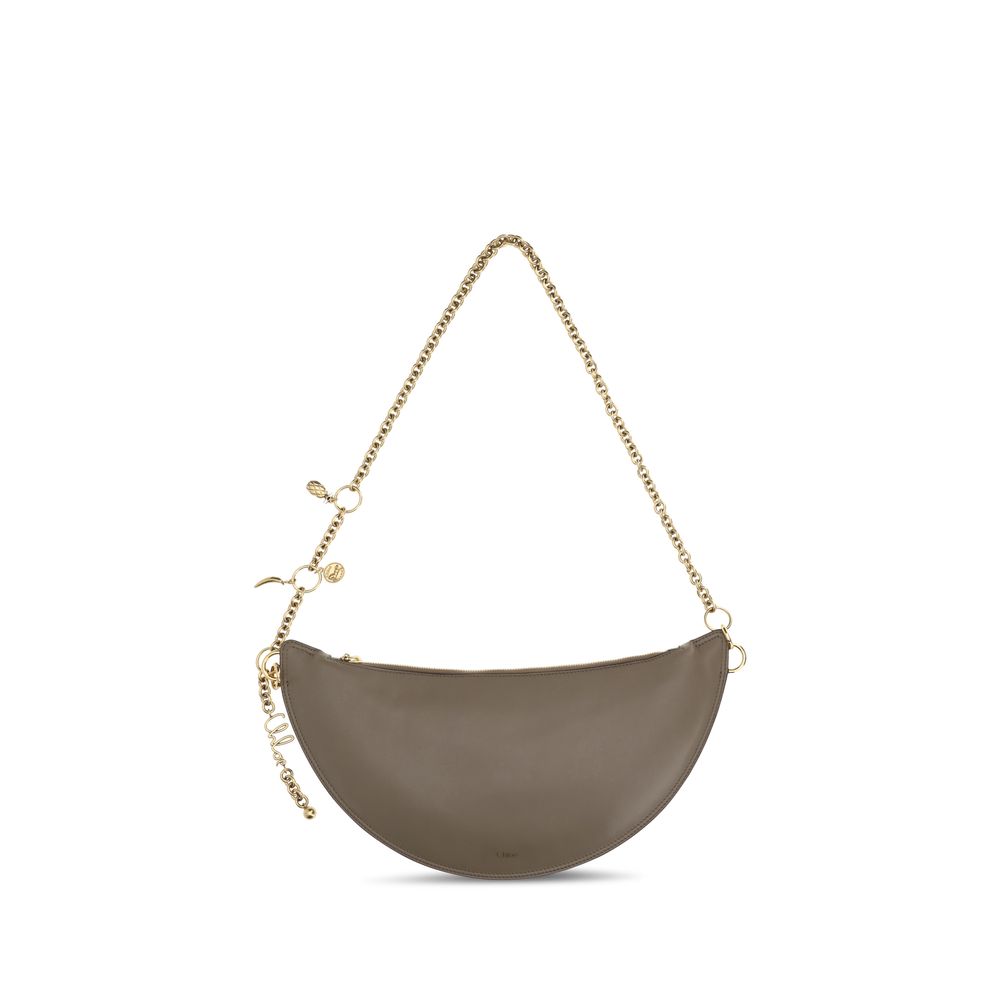 Sac à bandoulière en cuir gris