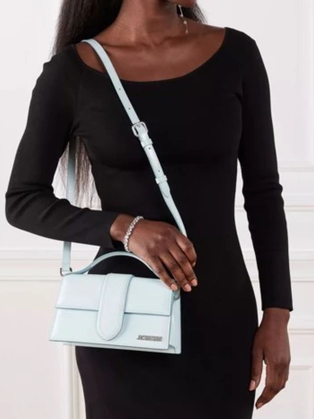 Sac bandoulière en cuir bleu