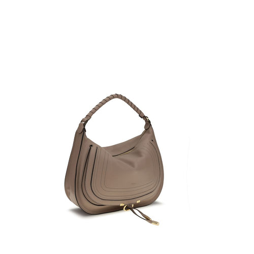 Beige Leather Shoulder Bag