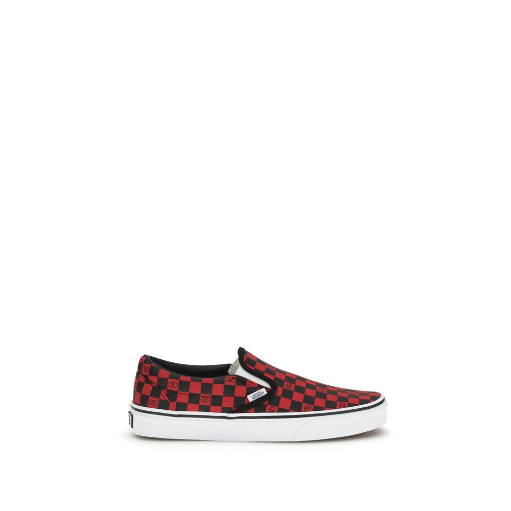 Baskets basses en coton rouge
