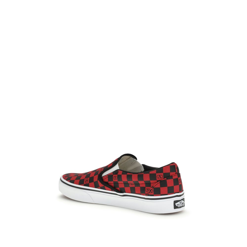 Baskets basses en coton rouge