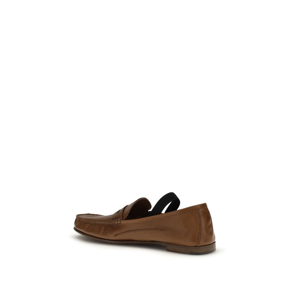Mocassins en cuir marron