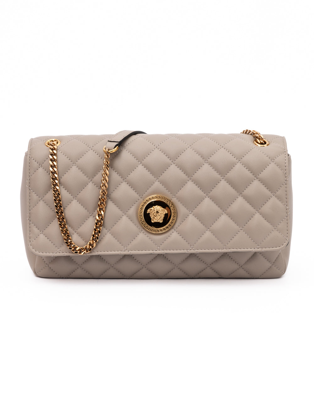 Quilted Medusa Shoulder Bag – Taupe
