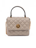 Sac à bandoulière en cuir taupe