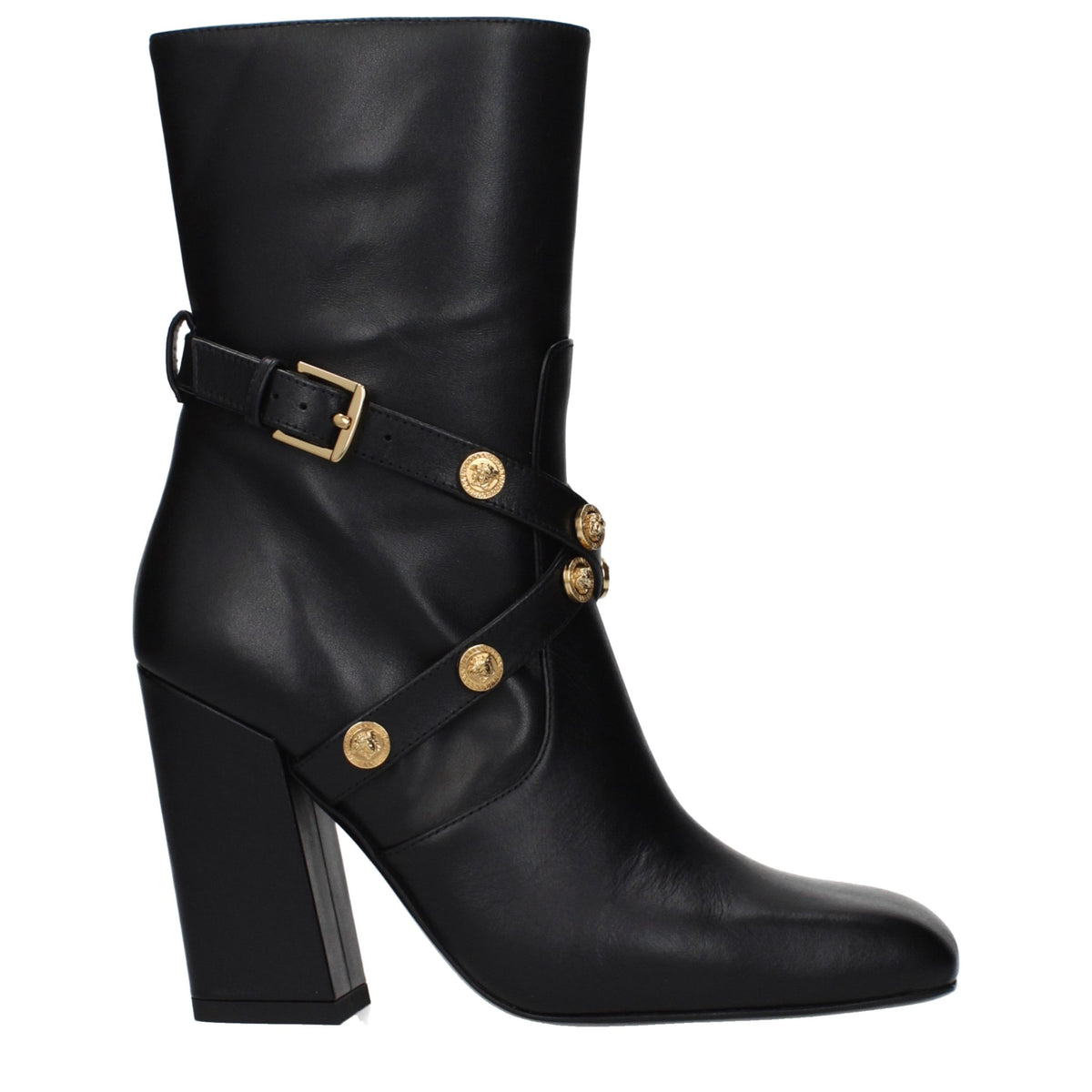 Bottines en cuir noir