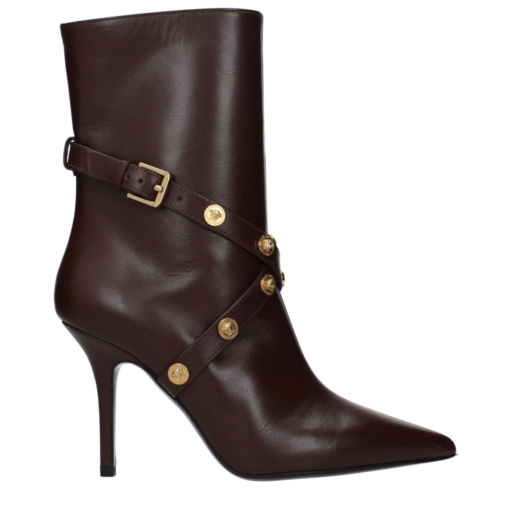Bottines en cuir marron