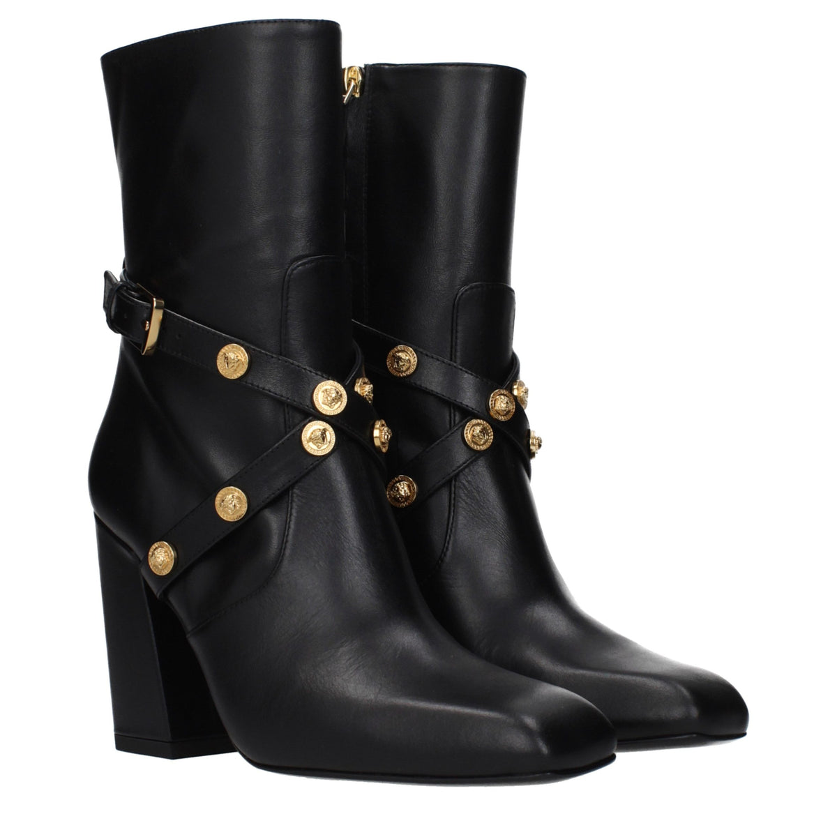 Bottines en cuir noir