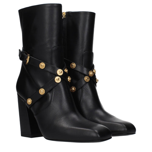 Black Leather Ankle Boots