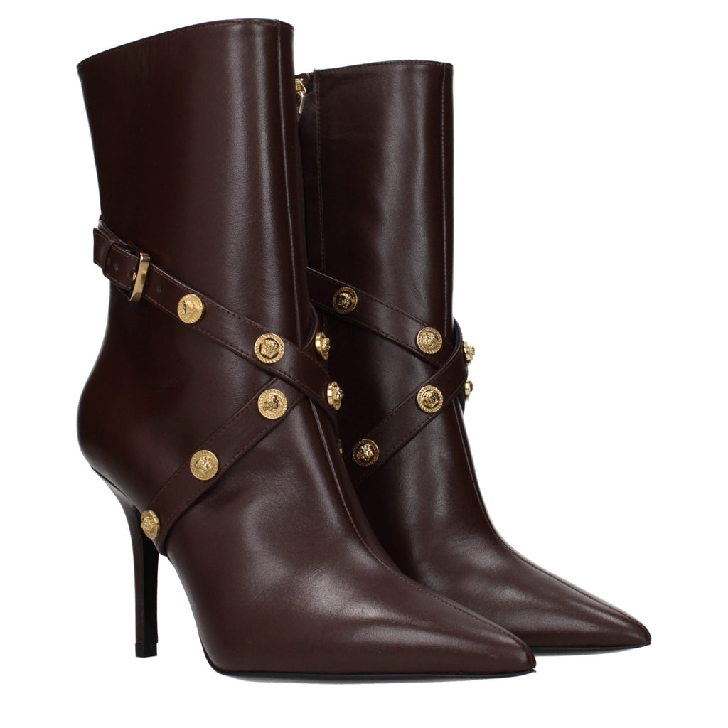 Bottines en cuir marron