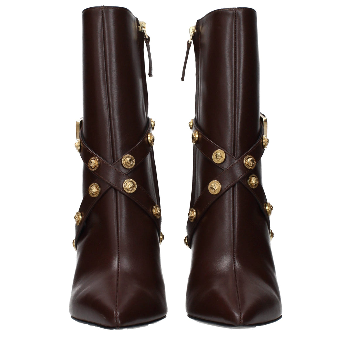 Bottines en cuir marron