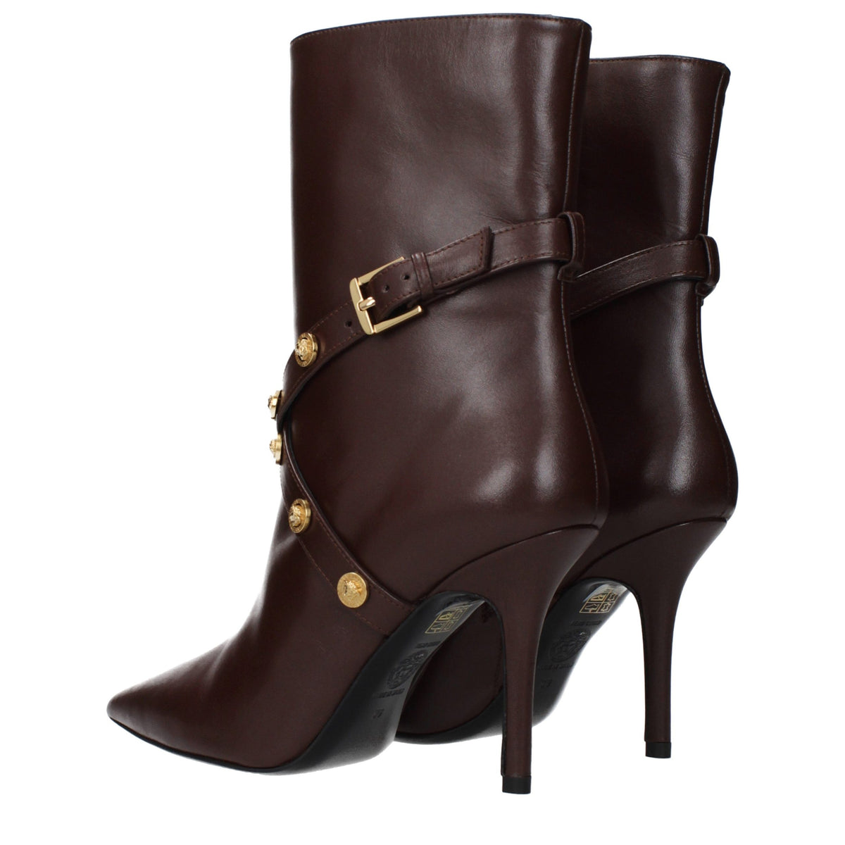 Bottines en cuir marron