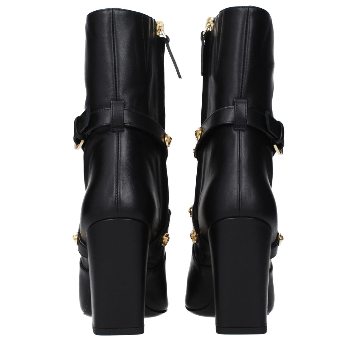 Bottines en cuir noir