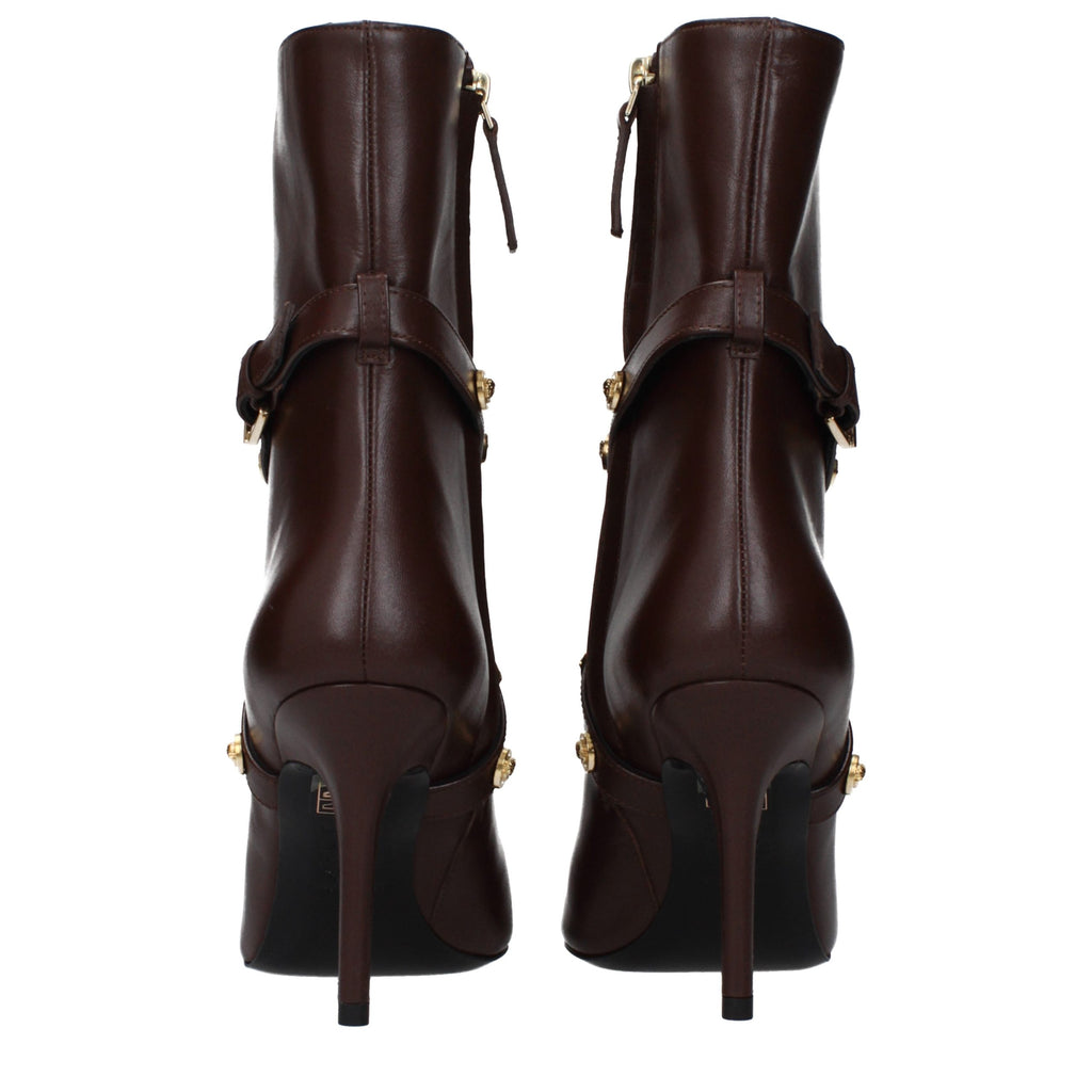 Bottines en cuir marron