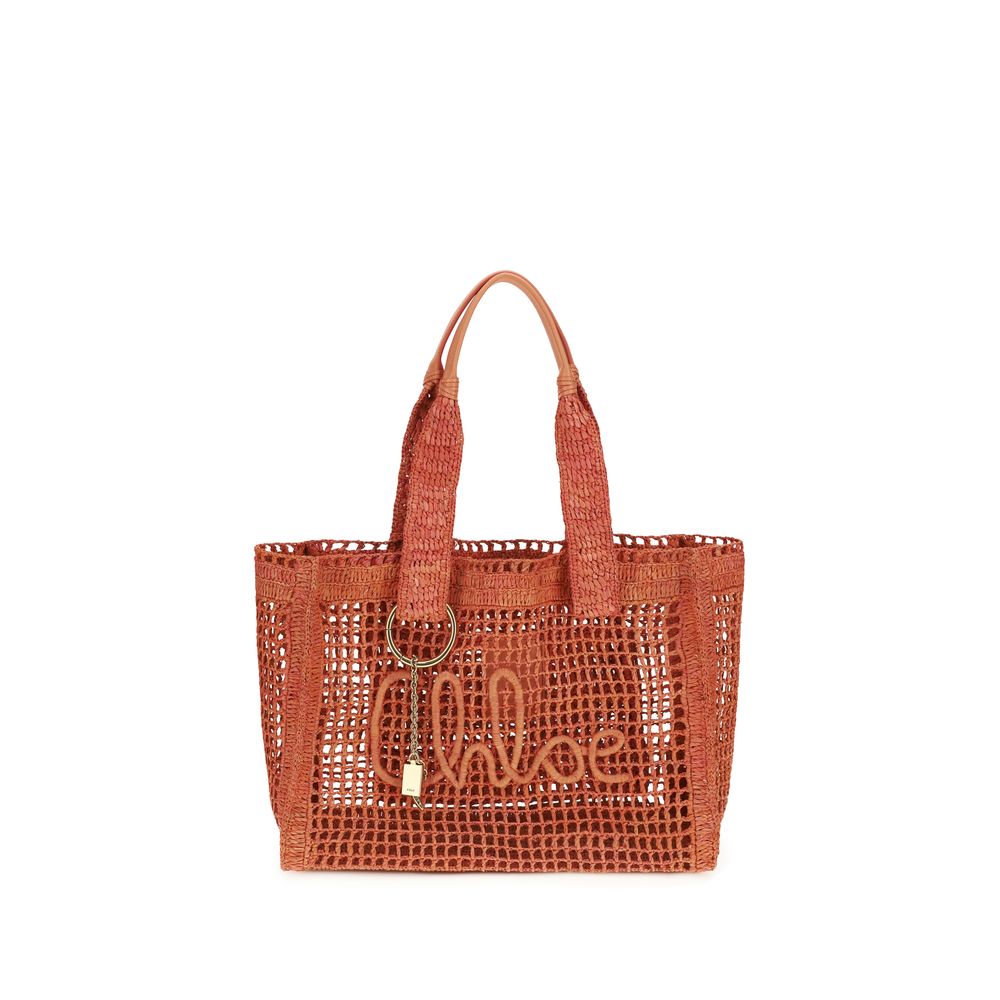 Sac à bandoulière en raphia rouge