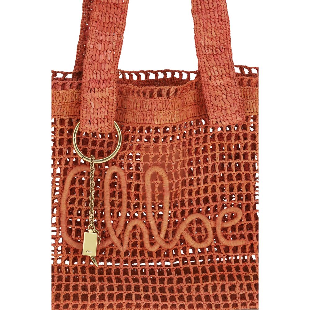 Sac à bandoulière en raphia rouge