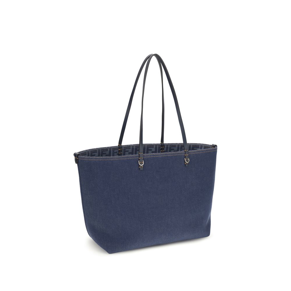 Sac porté épaule en coton bleu