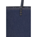 Sac porté épaule en coton bleu