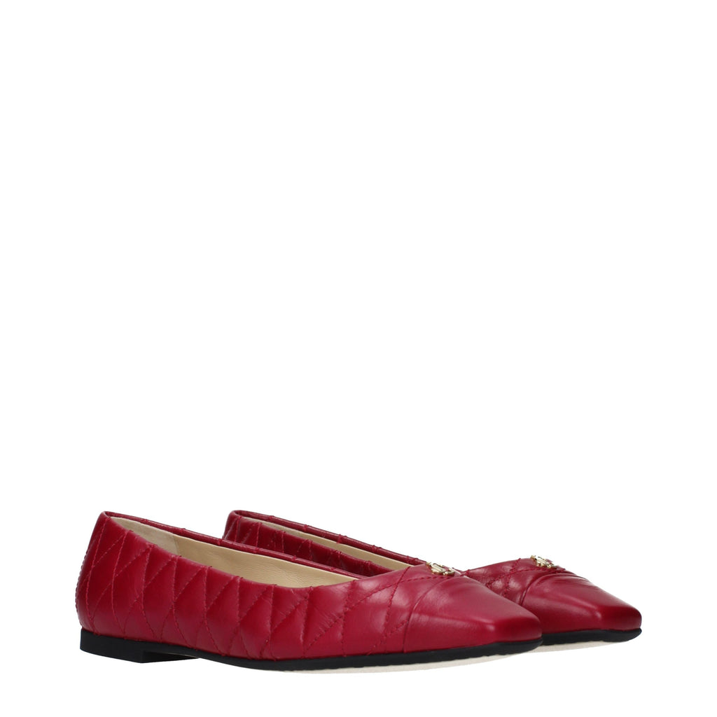 Ballerines en cuir fuchsia