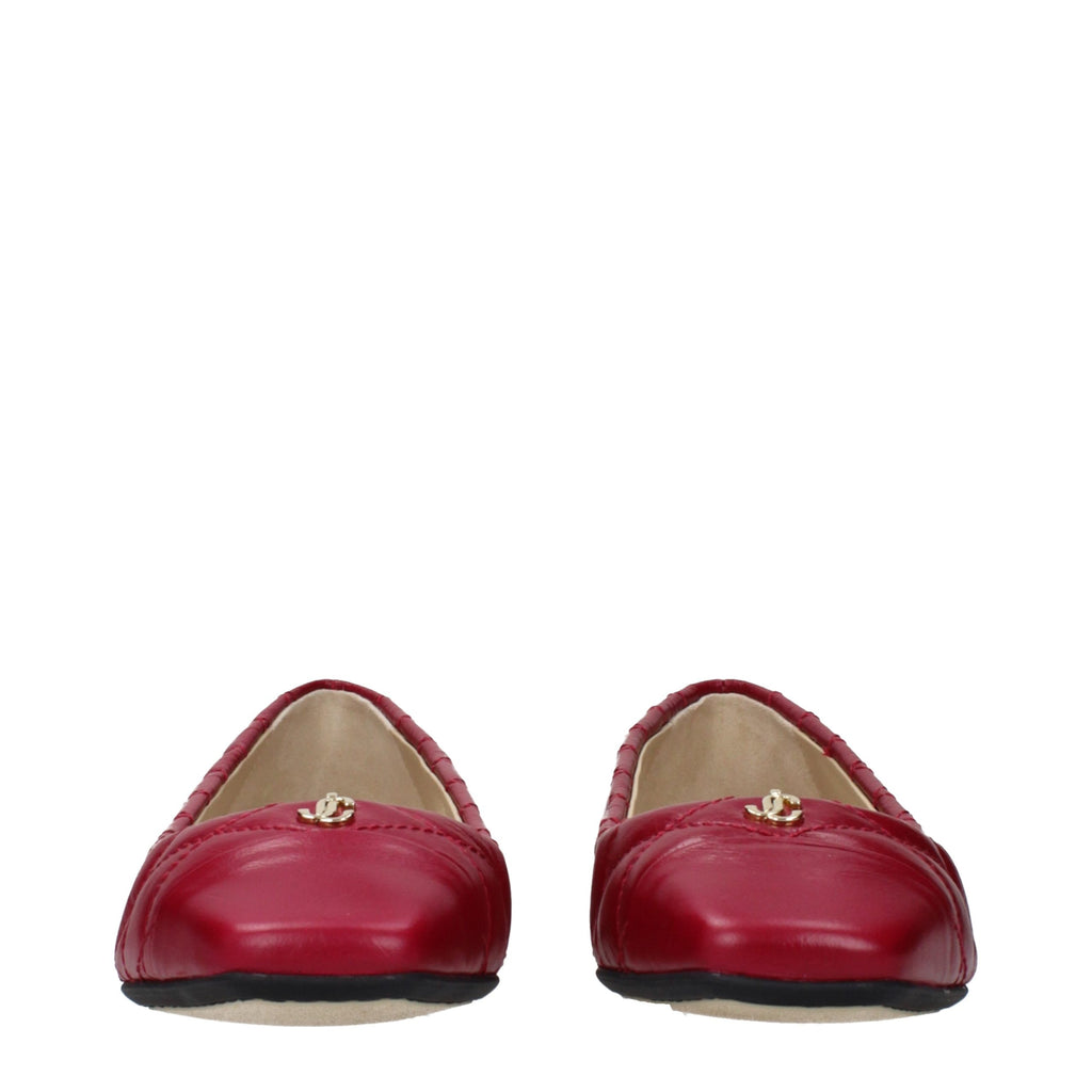 Ballerines en cuir fuchsia