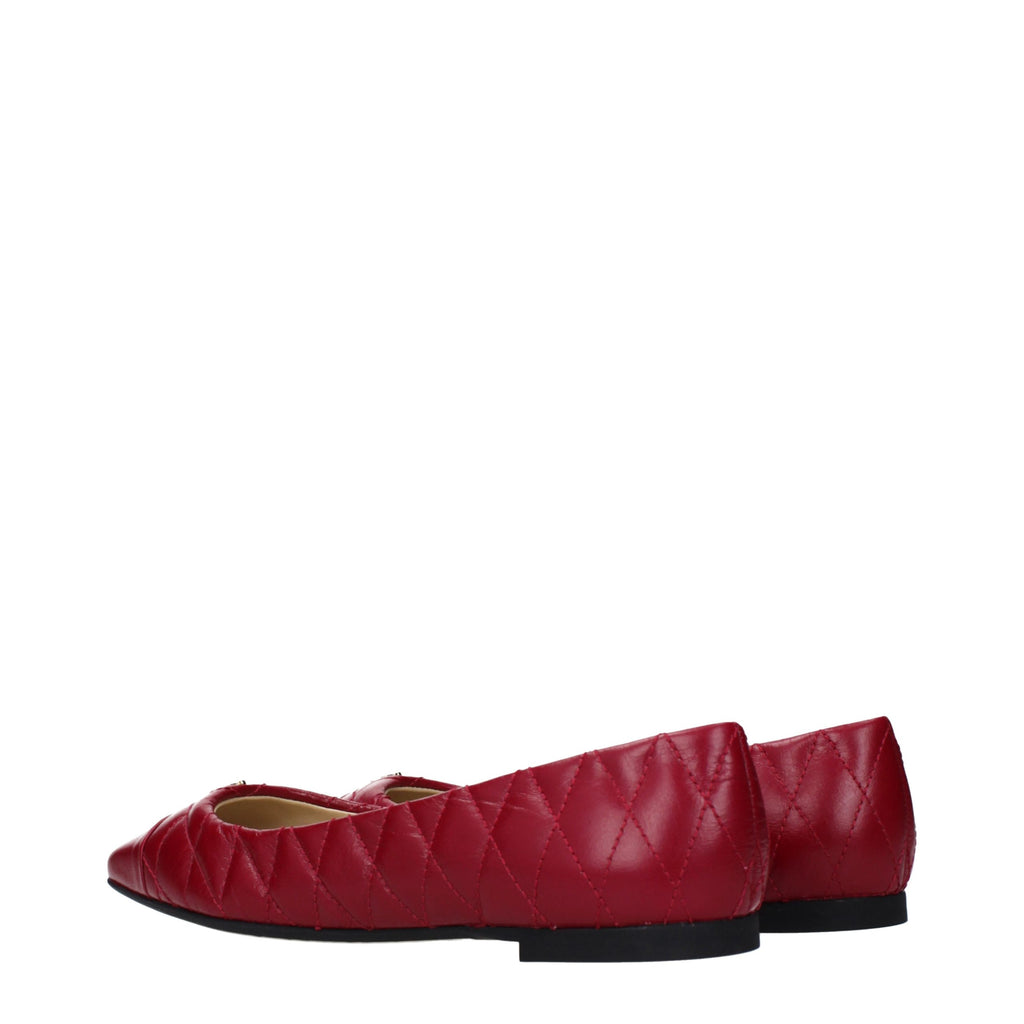 Ballerines en cuir fuchsia