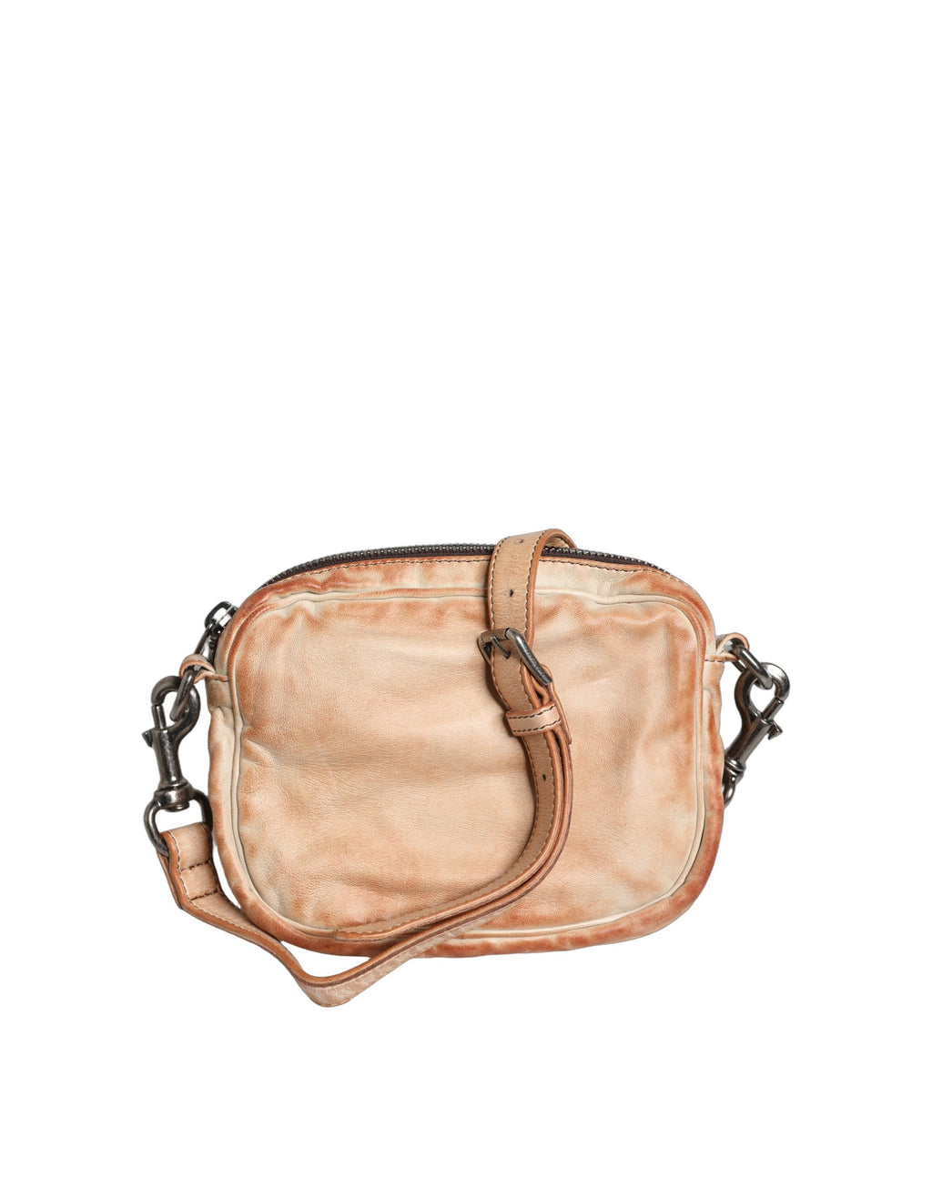 Sac à épaule Logo en cuir d'agneau – Beige
