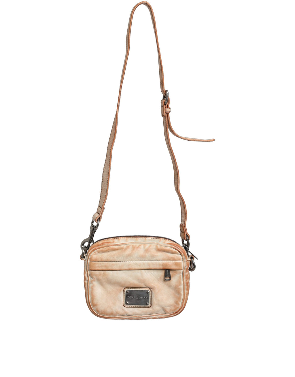 Sac à épaule Logo en cuir d'agneau – Beige