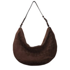 Sac à bandoulière en daim marron