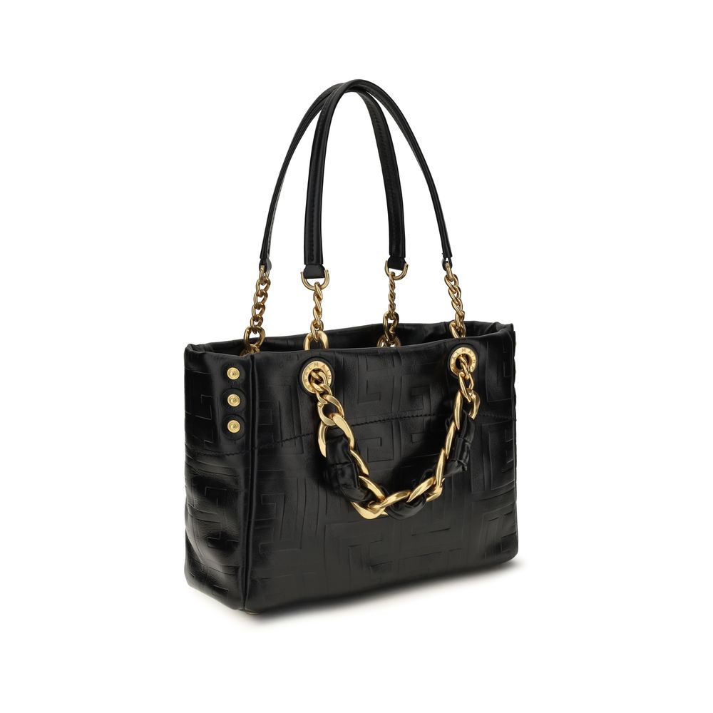Cabas Leather Shoulder Bag – Black