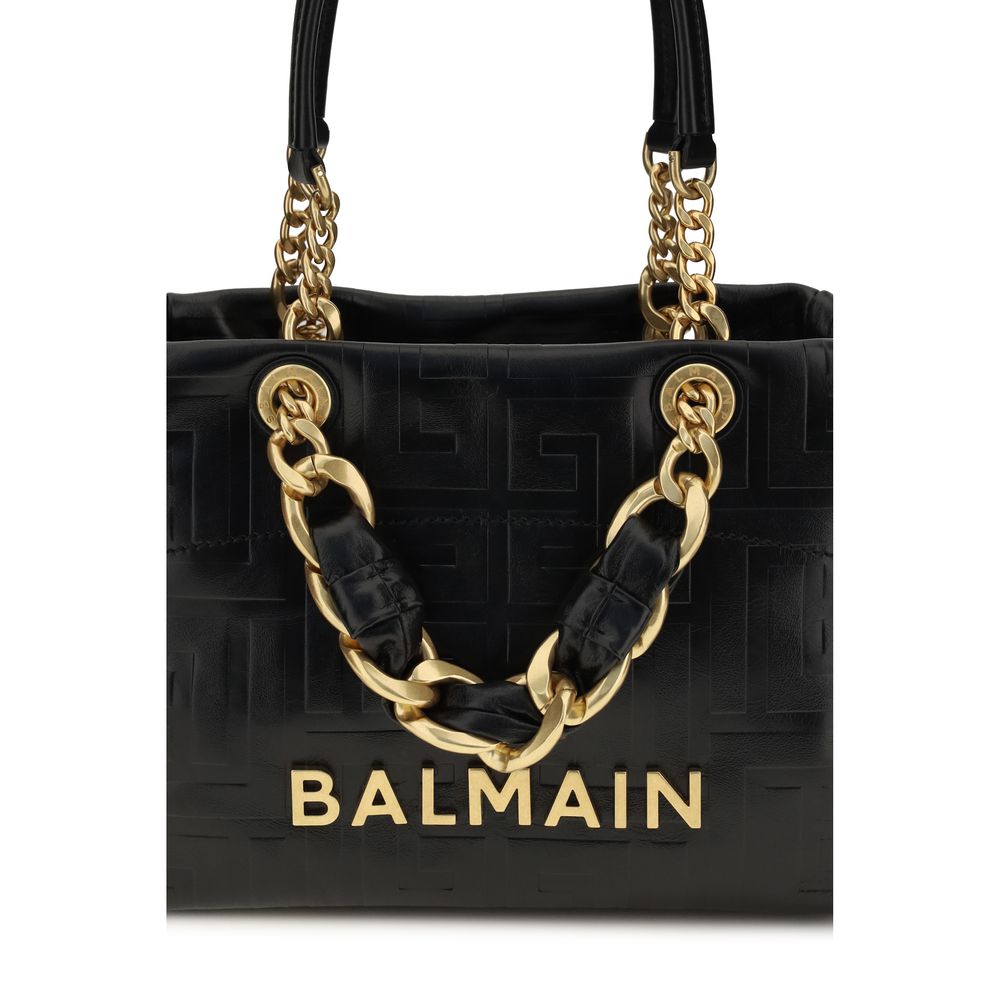 Cabas Leather Shoulder Bag – Black