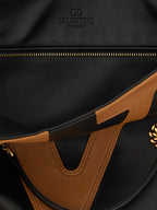 Grand sac fourre-tout en cuir marron
