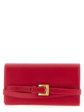 Porte-cartes en cuir fuchsia