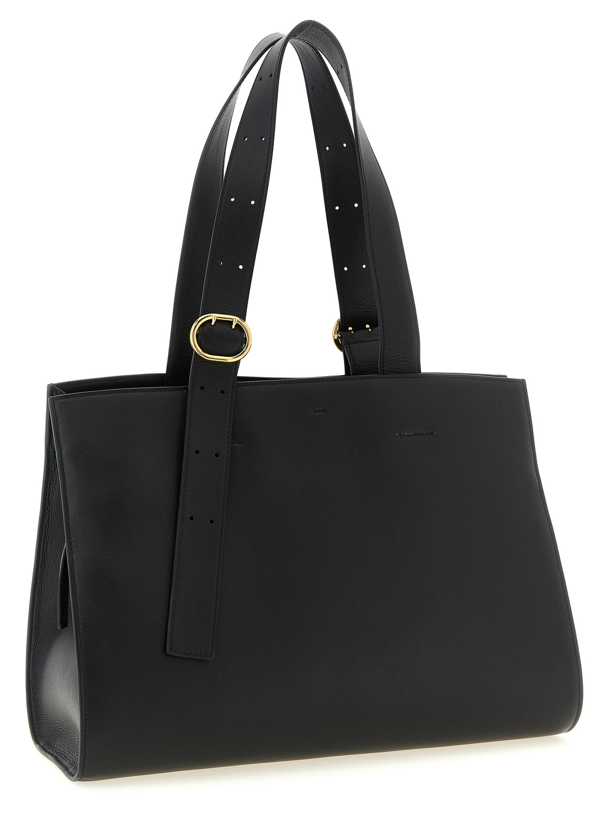 Black Leather Tote Bag