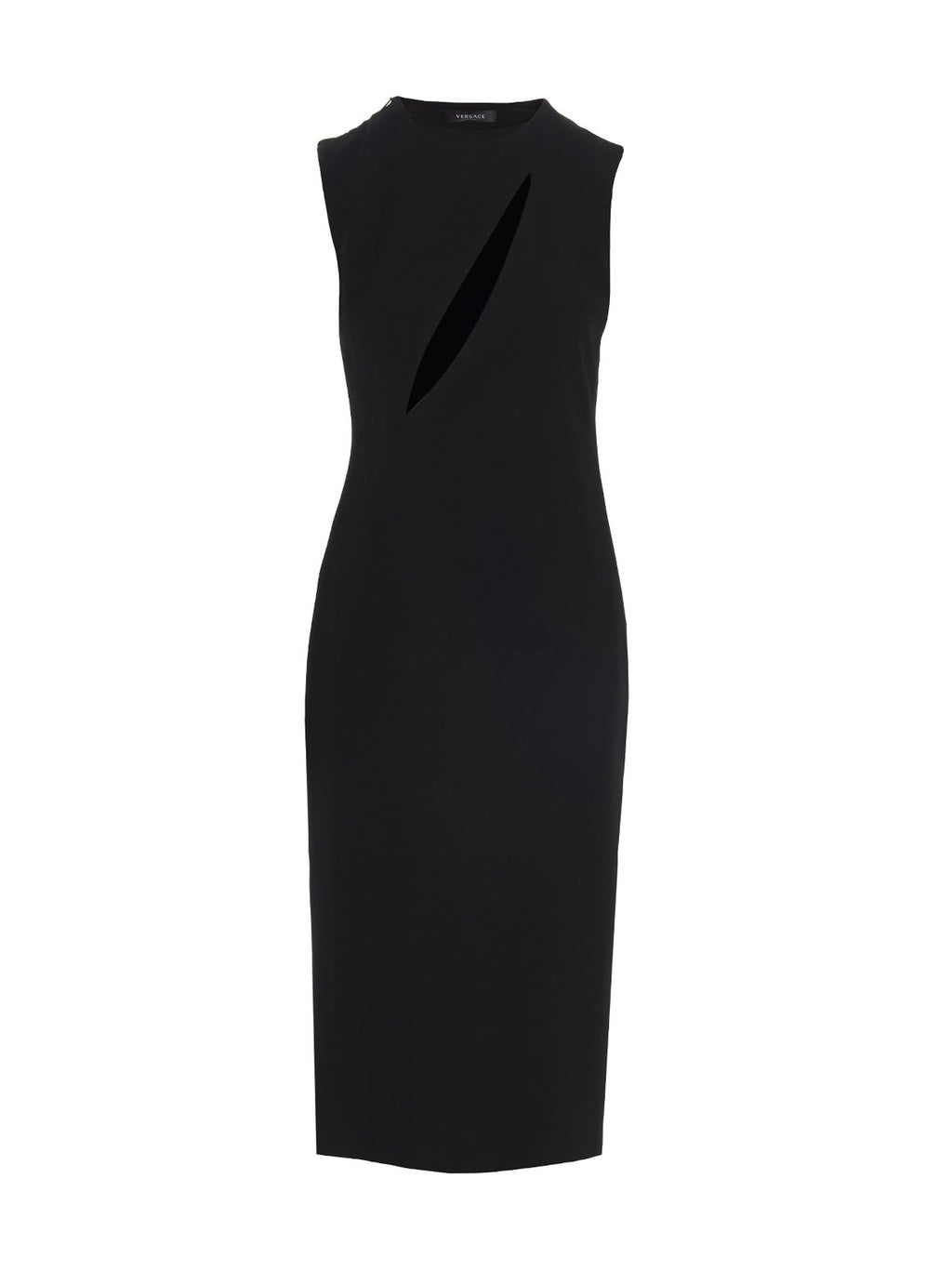 Robe midi en acétate noir