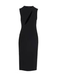 Robe midi en acétate noir