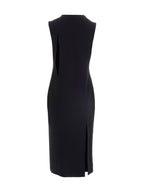 Robe midi en acétate noir