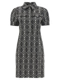 Robe en polyester blanc et noir