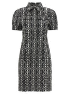 Robe en polyester blanc et noir