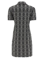 Robe en polyester blanc et noir
