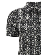 Robe en polyester blanc et noir