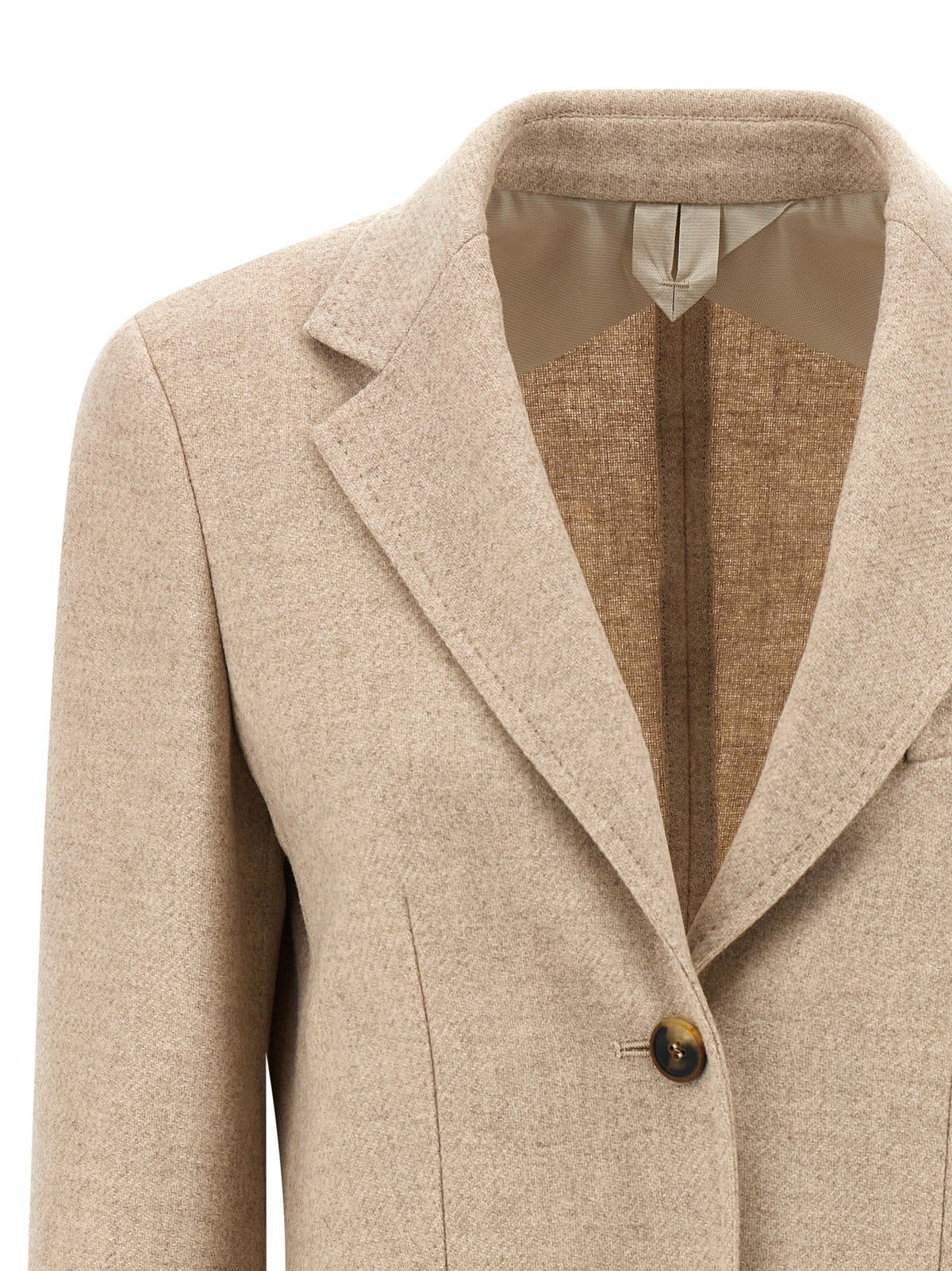 Leather Blazer – Beige