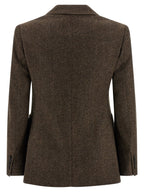 Blazer en laine vierge – Marron