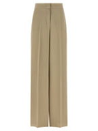 Beige Silk Trousers