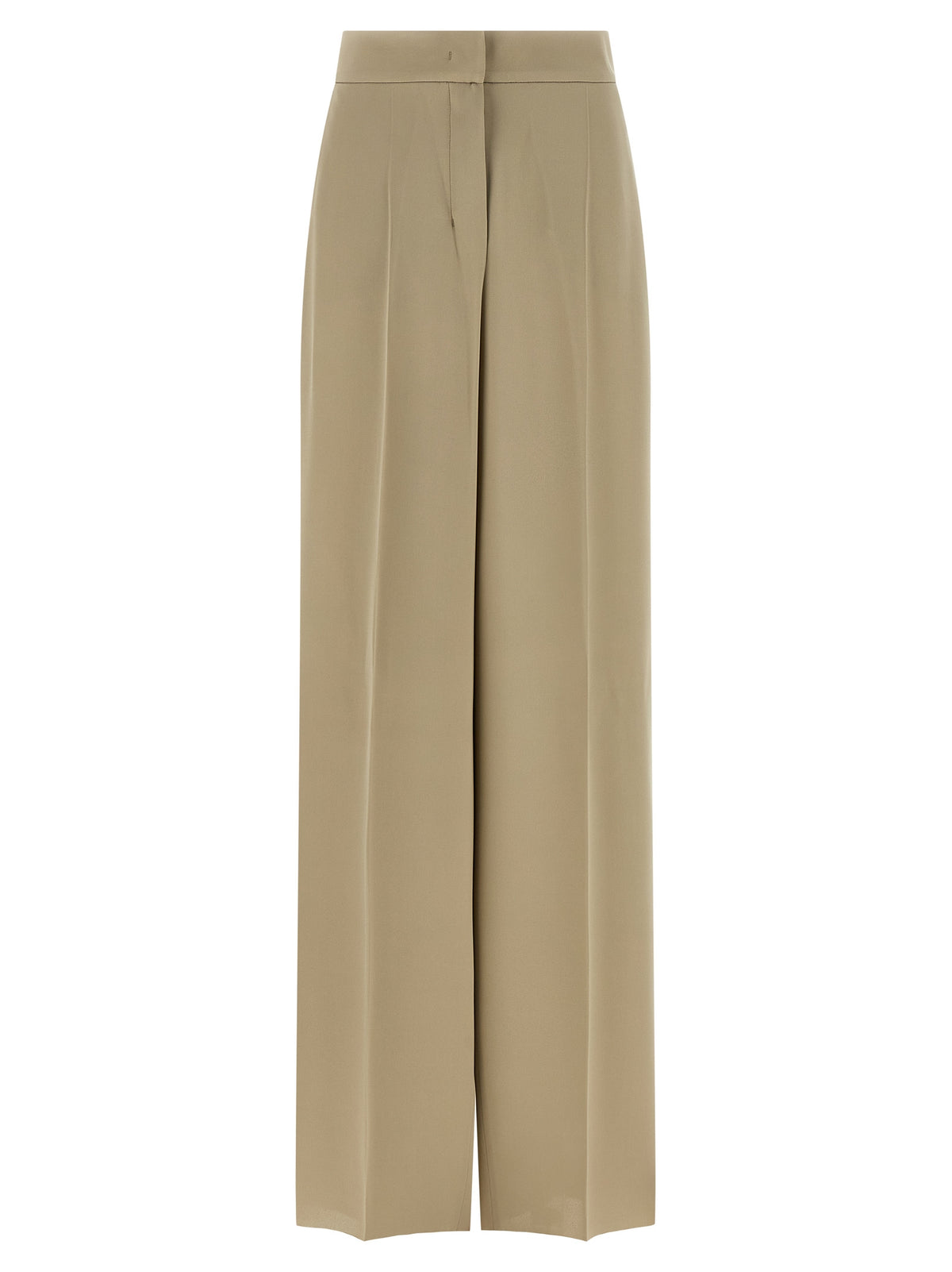 Beige Silk Trousers