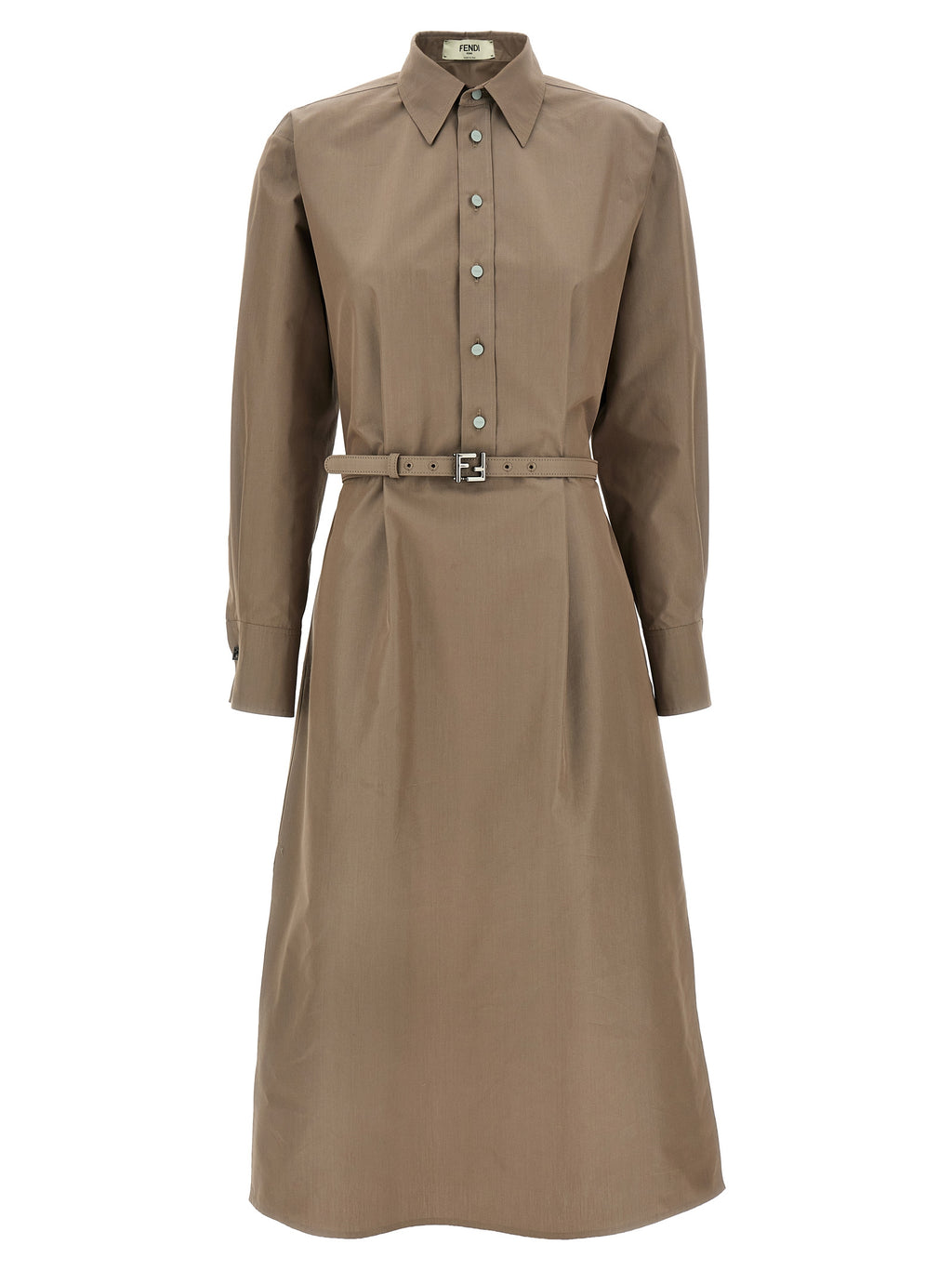 Robe midi en coton gris