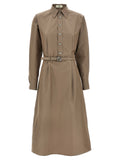 Robe midi en coton gris