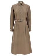 Robe midi en coton gris