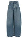 Jean en coton bleu taille haute