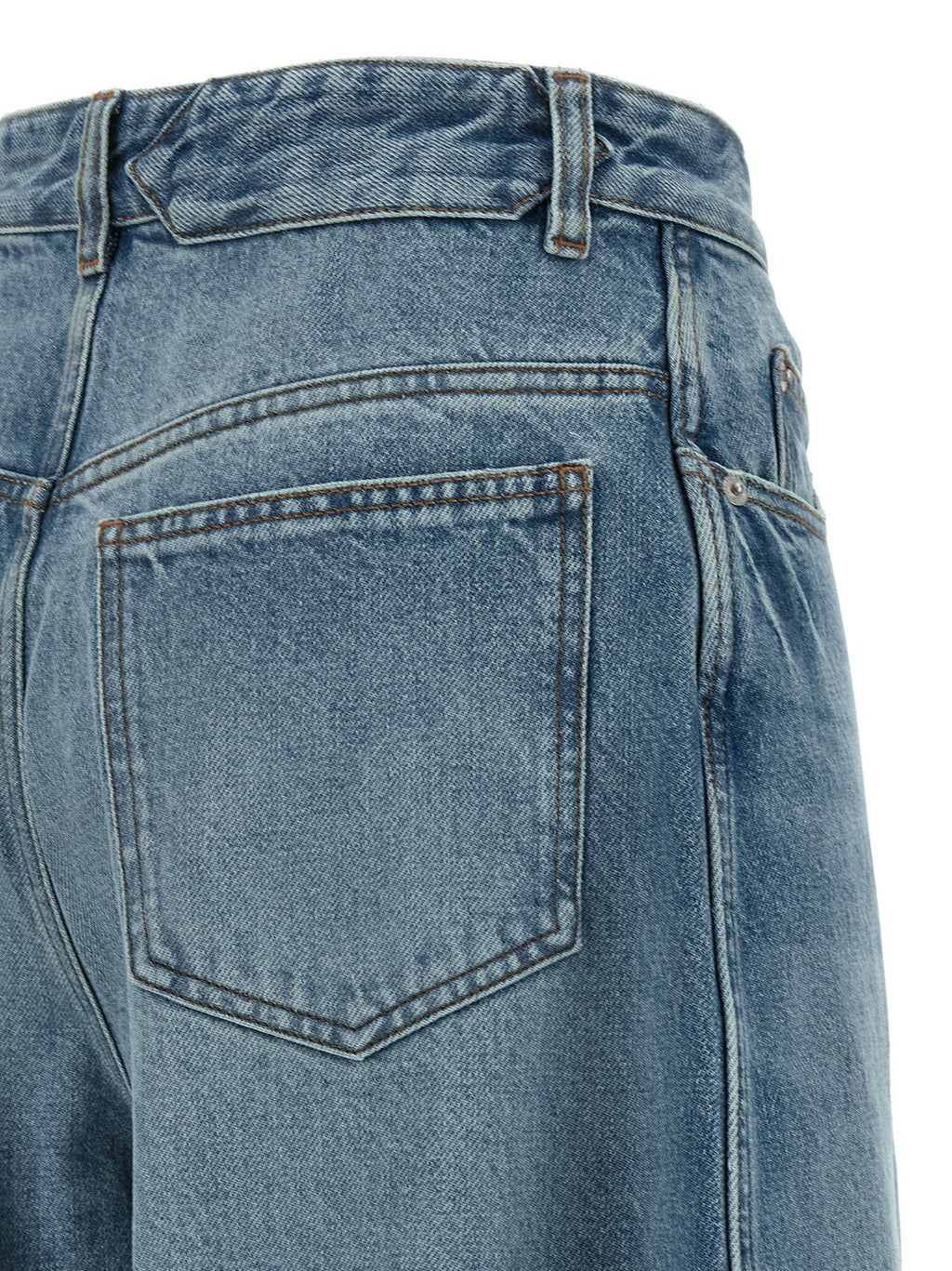 Jean en coton bleu taille haute